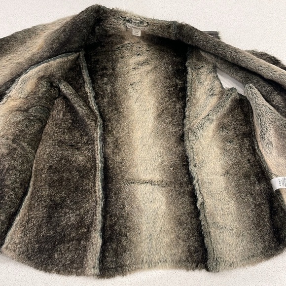 Coldwater Creek Vest Womens Size S Gray Faux Suede Fur Toggle Button Jacket - Picture 12 of 12